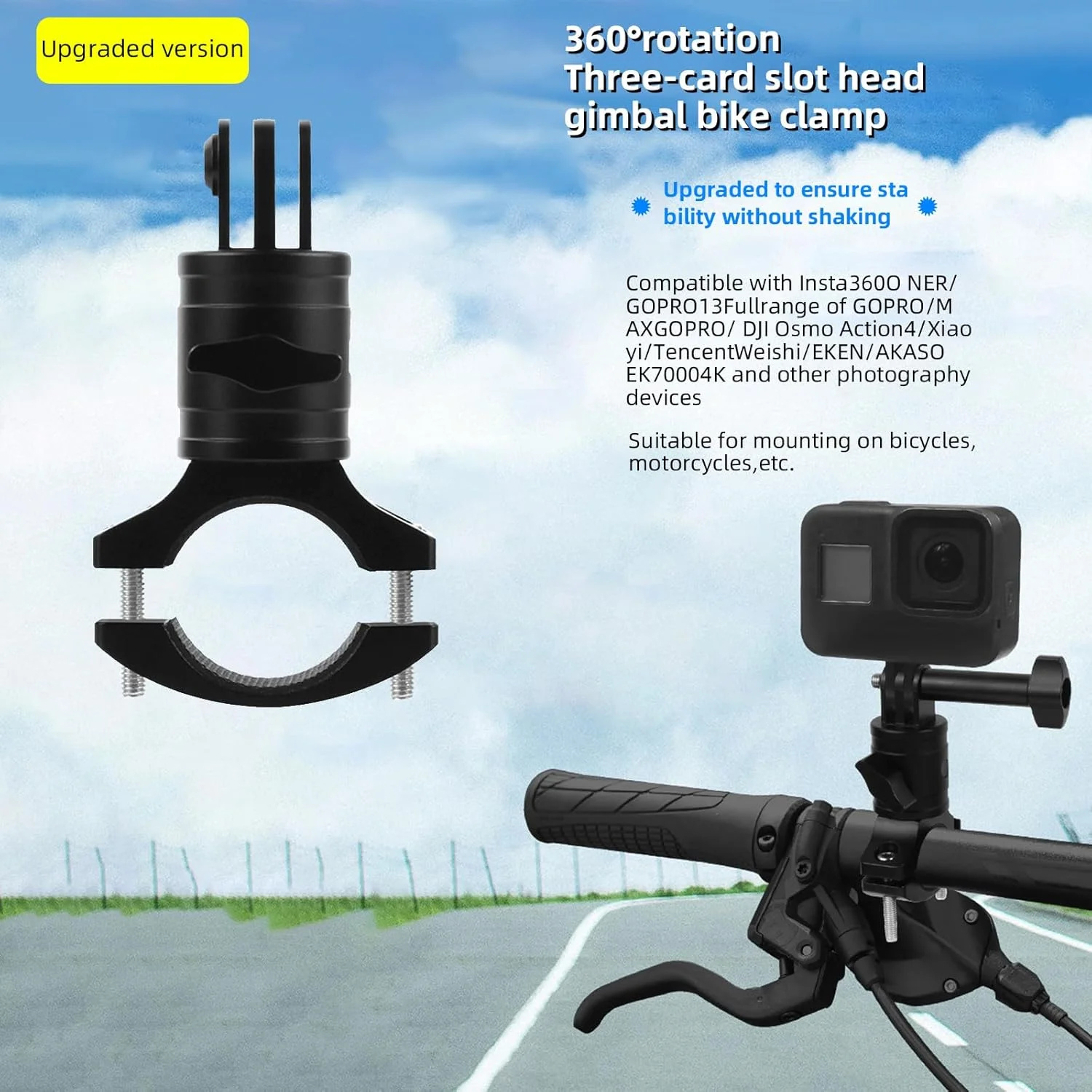 محفظه ضد آب دوربین Sea Frogs، سازگار با دوربین GoPro Hero 13/12/11/10/9، محفظه ضد آب 40 متری با بازوی توسعه و گیره دوچرخه