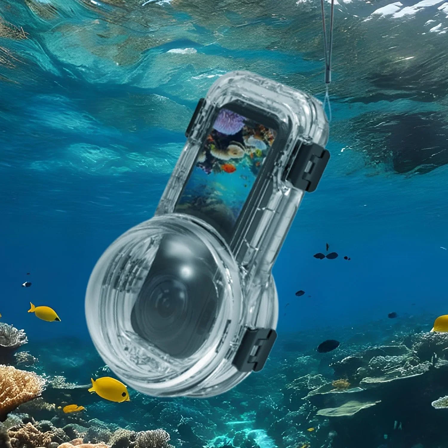 محفظه دوربین غواصی، پوشش ضد آب تا عمق 60 متر با برچسب ضد مه، محافظ برای غواصی دوربین، غواصی سطحی، عکاسی زیر آب، مناسب برای استفاده بانوان در سفر های خارج از منزل