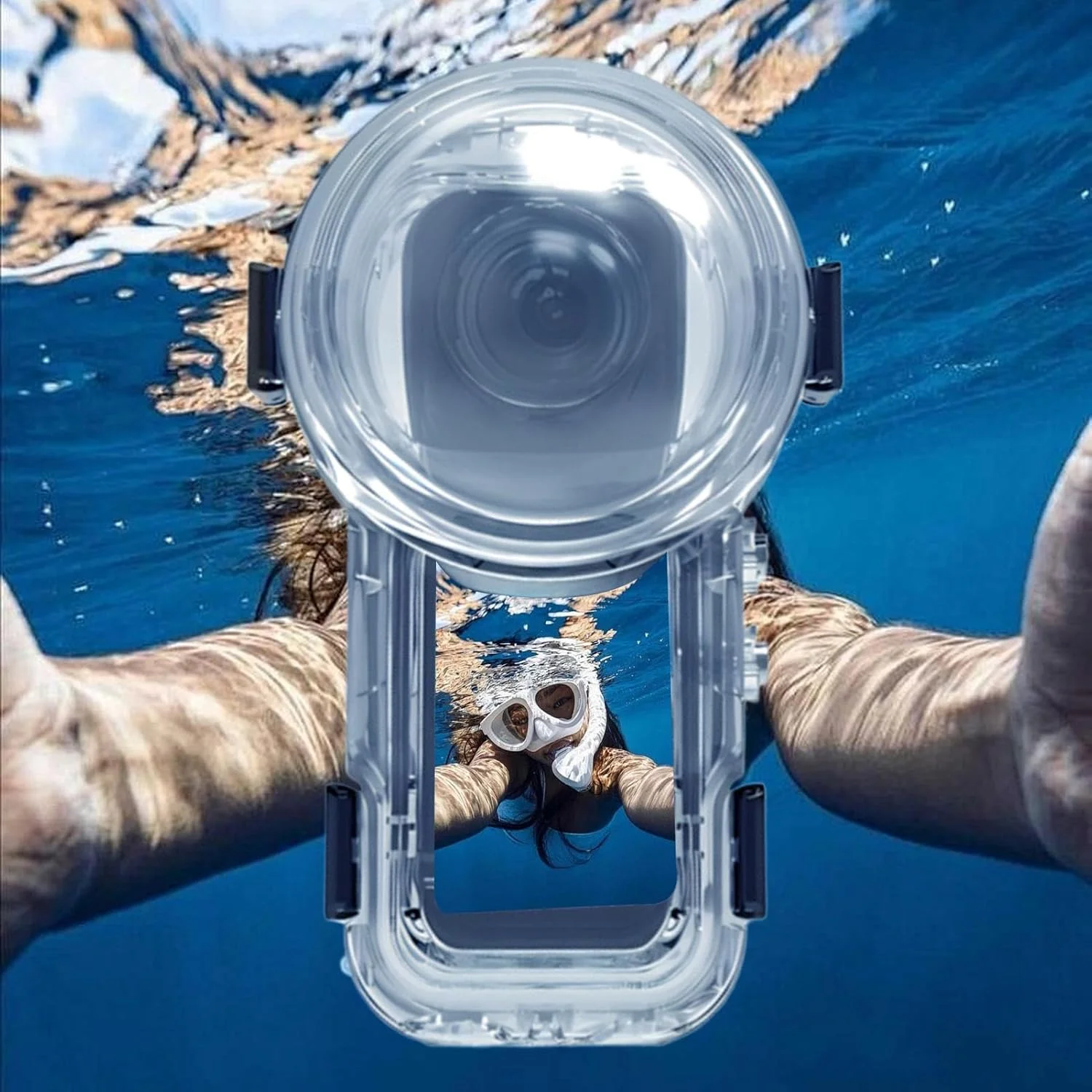 محفظه دوربین زیر آب | پوشش محافظ برای عکاسی، محفظه محافظ ضد آب 60 متری با فیلم ضد مه برای استفاده با دوربین زیر آب در هنگام غواصی و شنا برای بانوان