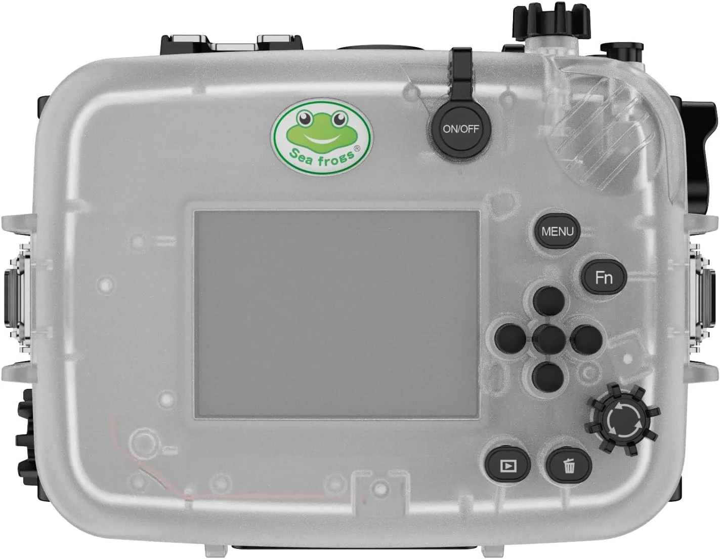 محفظه ضد آب دوربین Sea Frogs سازگار با Sony ZV-E10 FE 90mm F2.8 G OSS، استاندارد IPX8، حداکثر عمق غوطه وری 40 متر، مناسب برای غواصی، موج سواری و قایقرانی