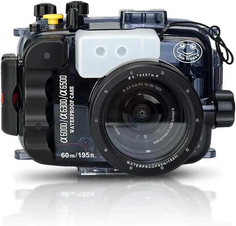 محفظه دوربین زیر آب Seafrogs، ضد آب، برای A6000، A6300، A6500، سازگار با لنز 16-50 میلی‌متری، 40 متر