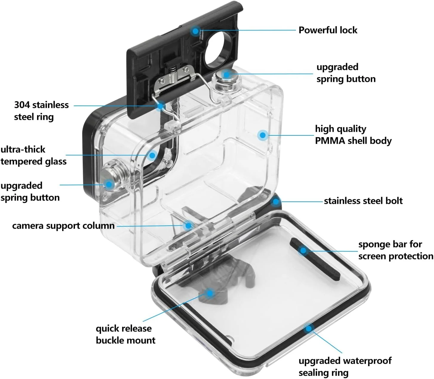 محفظه ضد آب Suptig، محفظه زیر آب برای لوازم جانبی Insta 360 Ace Pro، ضد آب تا عمق 60 متر