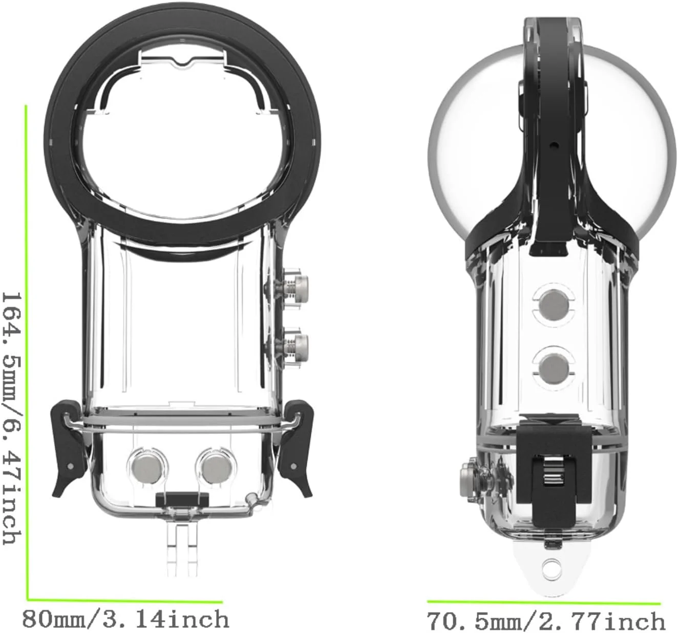 محفظه غواصی نامرئی 50 متری برای اینستا 360 X4، محفظه IPX8، پوسته محافظ زیر آب، با لوازم جانبی براکت