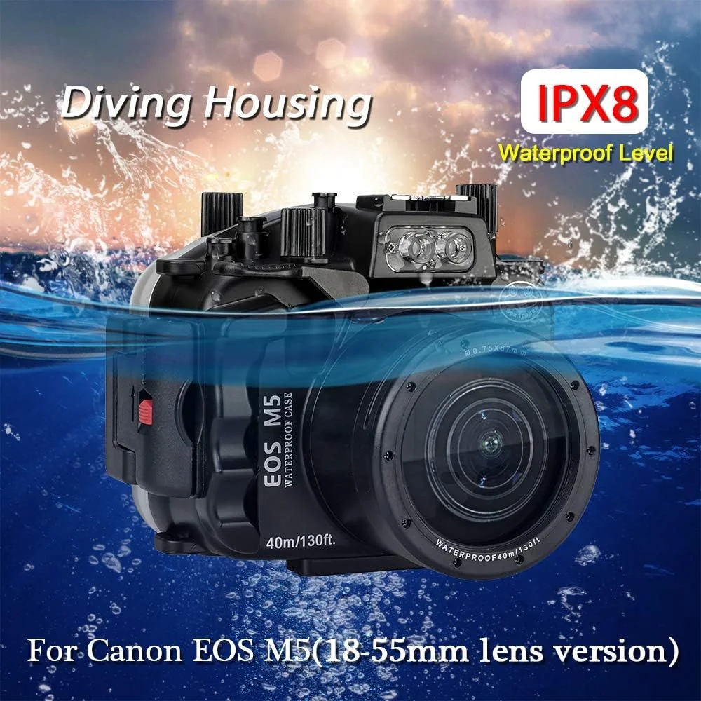 محفظه دوربین زیر آب Sea Frogs برای EOS M5 (18–55 mm)، 40 متر. محفظه دوربین زیر آب Sea Frogs برای EOS M5 (18–55 mm)، 40 متر.