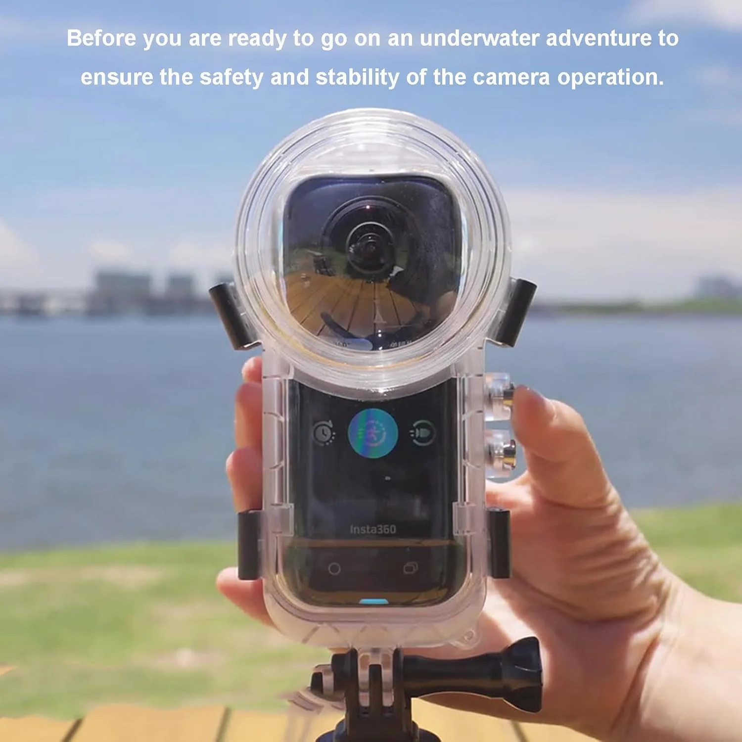 محفظه غواصی نامرئی 50 متری HUAYUWA سازگار با Insta360 X5، محفظه عکاسی زیر آب 164FT برای دوربین اکشن Insta 360 X5، جعبه ضد آب با لوازم جانبی براکت