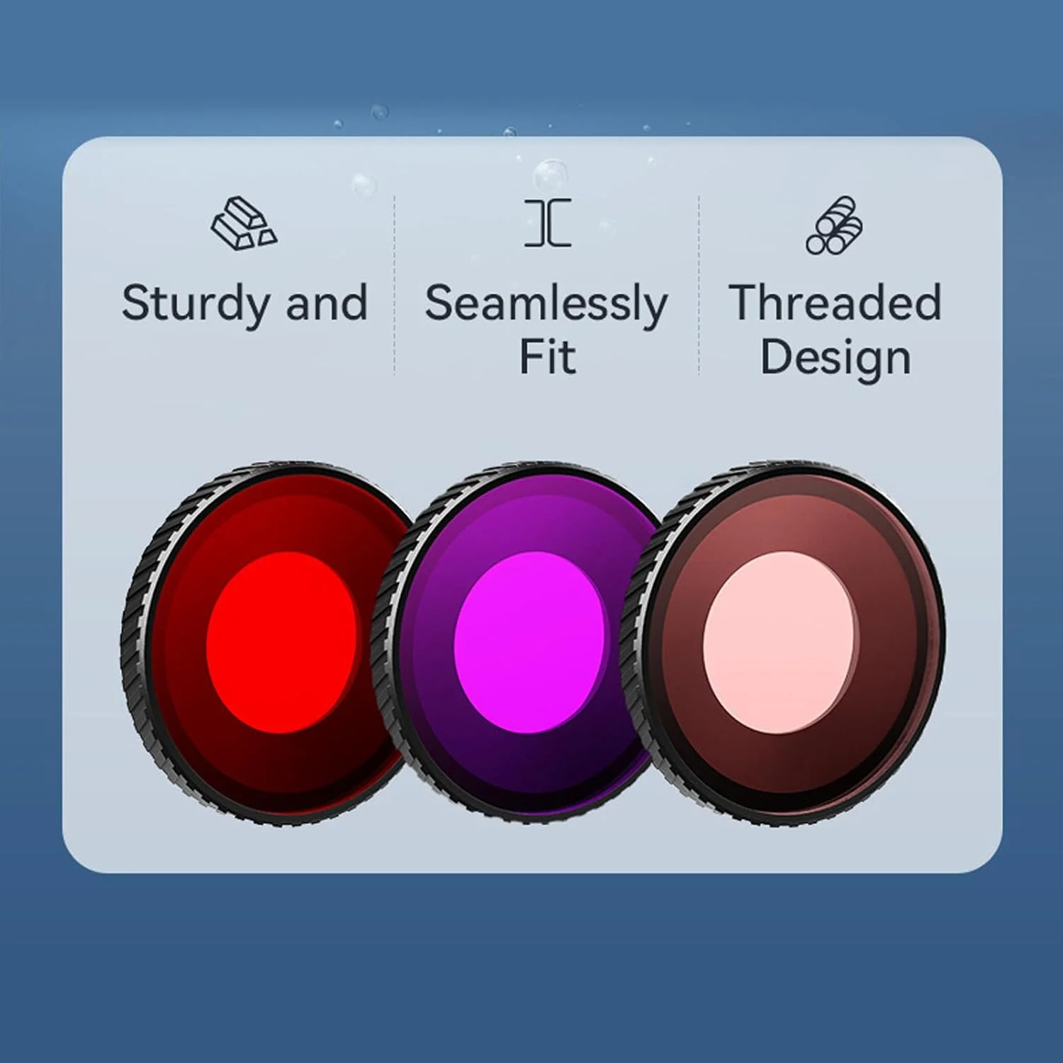 فیلتر دوربین ضد آب برای پوشش لنز دوربین اکشن 4، لوازم جانبی عکاسی زیر آب، فیلتر عکاسی زیر آب