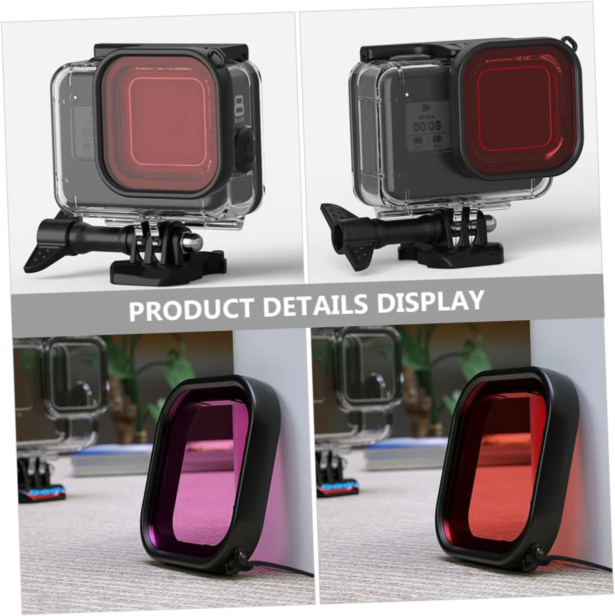 VALICLUD فیلتر دوربین زیر آب 3 عددی، سازگار با محفظه محافظ ضد آب، فیلتر تصحیح رنگ برای غواصی، شنا و گرفتن تصاویر واضح - رنگ تصادفی