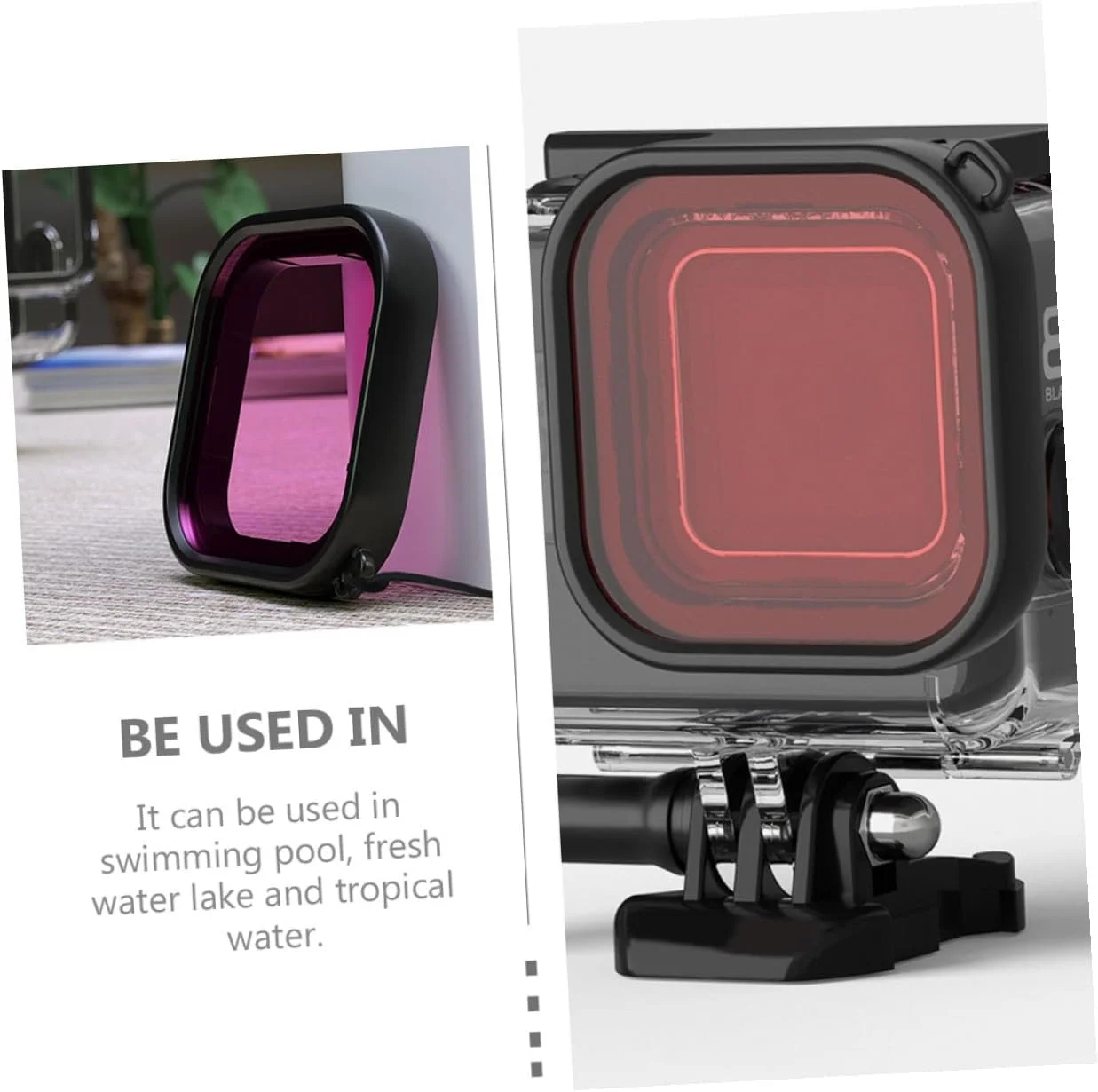 OUNONA 3 عدد فیلتر غواصی دوربین زیر آب سازگار با Actioncam 8 لوازم جانبی محافظ لنز ضد آب مقاوم در برابر خش برای عکس های رنگی شفاف در آب شیرین رنگ تصادفی