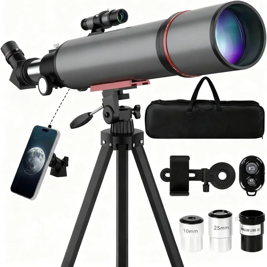 تلسکوپ نجومی Aurosports برای بزرگسالان - دهانه 90 میلیمتری تلسکوپ شکستنی 600 میلیمتری برای کودکان مبتدی، تلسکوپ مسافرتی جمع و جور و قابل حمل با کوله پشتی تلسکوپ نجومی Aurosports برای بزرگسالان - دهانه 90 میلیمتری تلسکوپ شکستنی 600 میلیمتری برای کودکان مبتدی، تلسکوپ مسافرتی جمع و جور و قابل حمل با کوله پشتی