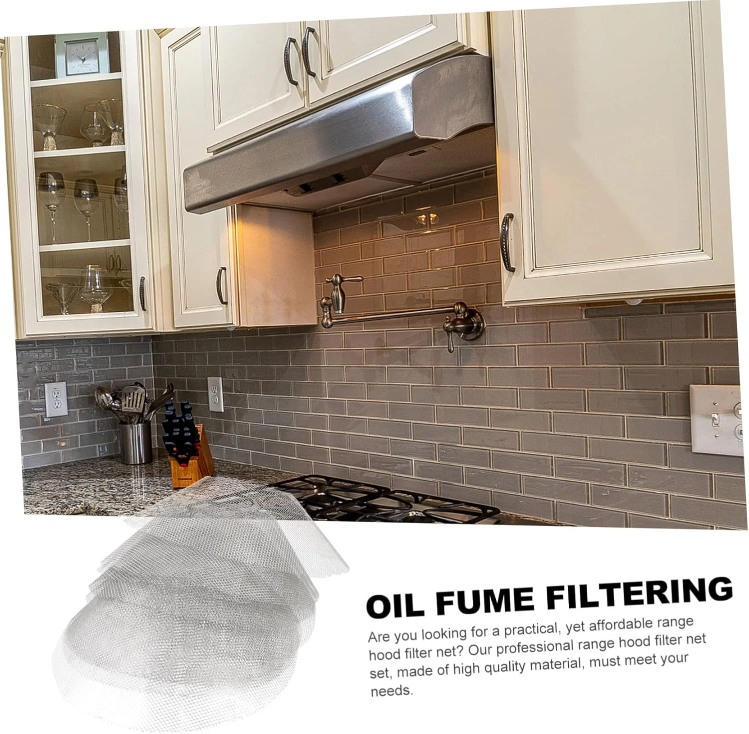 هلوین 30 عدد فیلتر توری هود آشپزخانه و فیلتر آب چشمه برای آشپزخانه و جذب روغن، نصب آسان برای محیط پخت و پز