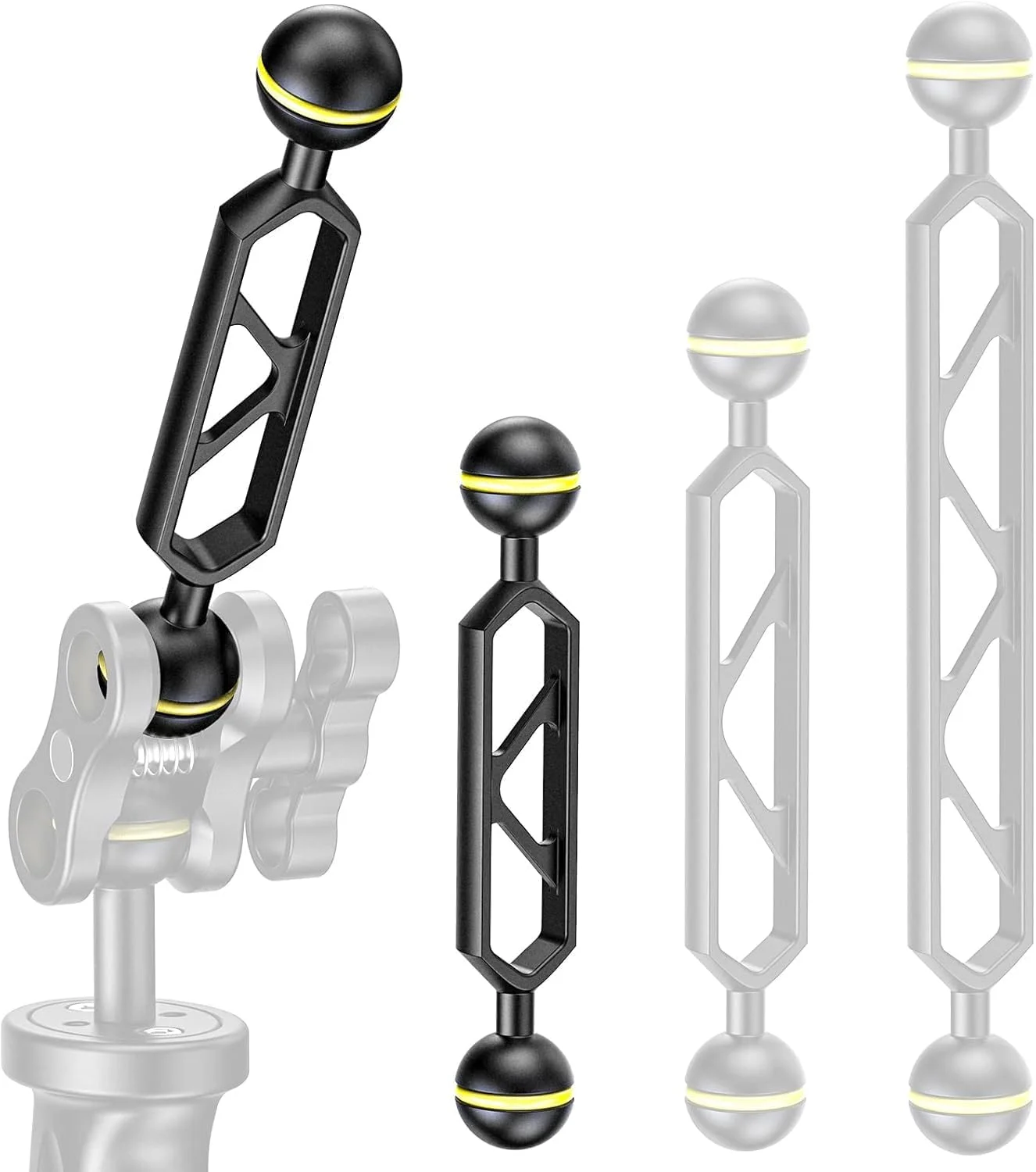 بازوی توپی دوتایی Sea frogs AM-16، ۱۲.۷ سانتی متر، تجهیزات عکاسی زیر آب، سیستم روشنایی، آلیاژ آلومینیوم، تجهیزات غواصی، لوازم جانبی، بازوهای سبک، ۲ عدد