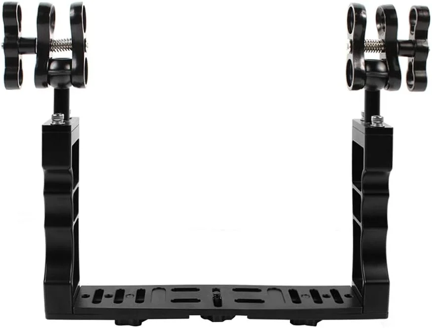 پایه تثبیت کننده نور ویدئویی زیر آب PULUZ با گیره توپی دوتایی برای محفظه دوربین زیر آب پایه تثبیت کننده نور ویدئویی زیر آب PULUZ با گیره توپی دوتایی برای محفظه دوربین زیر آب