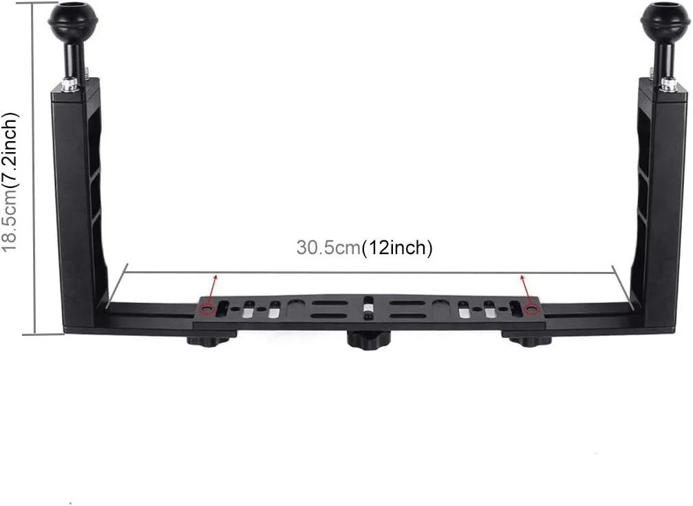 پایه تثبیت کننده نور ویدئویی زیر آب PULUZ با گیره توپی دوتایی برای محفظه دوربین زیر آب پایه تثبیت کننده نور ویدئویی زیر آب PULUZ با گیره توپی دوتایی برای محفظه دوربین زیر آب