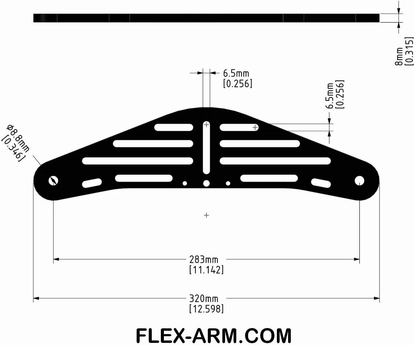 ریل دوربین یونیورسال 320 میلی‌متری برای محفظه زیر آب عکاسی زیر آب FLEX-ARM ST20201