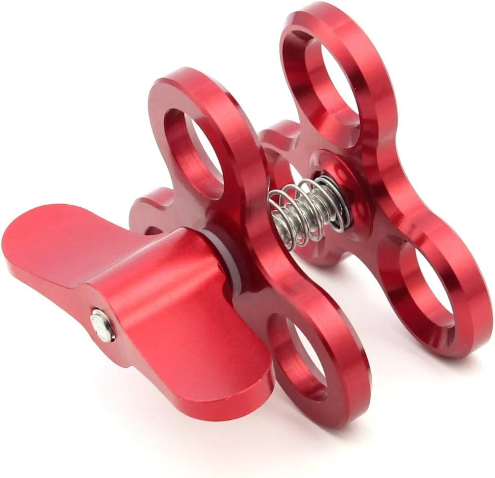 گیره سه توپی 3 سوراخه بازوی زیر آب براکت غواصی گیره پروانه ای برای لوازم جانبی عکاسی زیر آب غواصی (قرمز) گیره سه توپی 3 سوراخه بازوی زیر آب براکت غواصی گیره پروانه ای برای لوازم جانبی عکاسی زیر آب غواصی (قرمز)