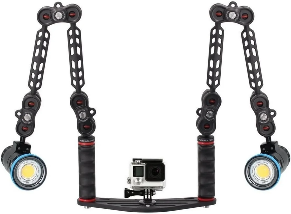 کیت بازوی نگهدارنده زیرآبی 4 بازو پلاستیک کربن 18 سانتی متر سر Ys برای دوربین های اکشن کم برای Gopro DJI Osmo, Insta360 Ace Pro, FLEX-ARM ST20138 کیت بازوی نگهدارنده زیرآبی 4 بازو پلاستیک کربن 18 سانتی متر سر Ys برای دوربین های اکشن کم برای Gopro DJI Osmo, Insta360 Ace Pro, FLEX-ARM ST20138