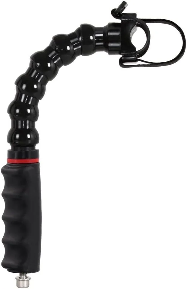 دسته با بازوی انعطاف پذیر 6 ماژول و آداپتور پشتیبانی چراغ قوه M8 رزوه داخلی طول 31 سانتی متر برای ریل محفظه زیر آب FLEX-ARM 600M31BK