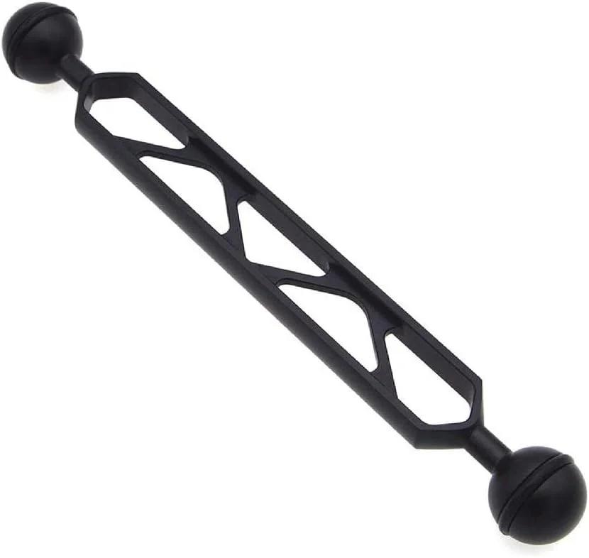 بازوی توپی دوتایی 8 اینچی با اتصال سر توپی، میله افزایش طول ضد آب برای نور ویدیو، سینی دوربین غواصی، دسته، بازوی توپی، پایه افزایش طول دوربین زیر آب