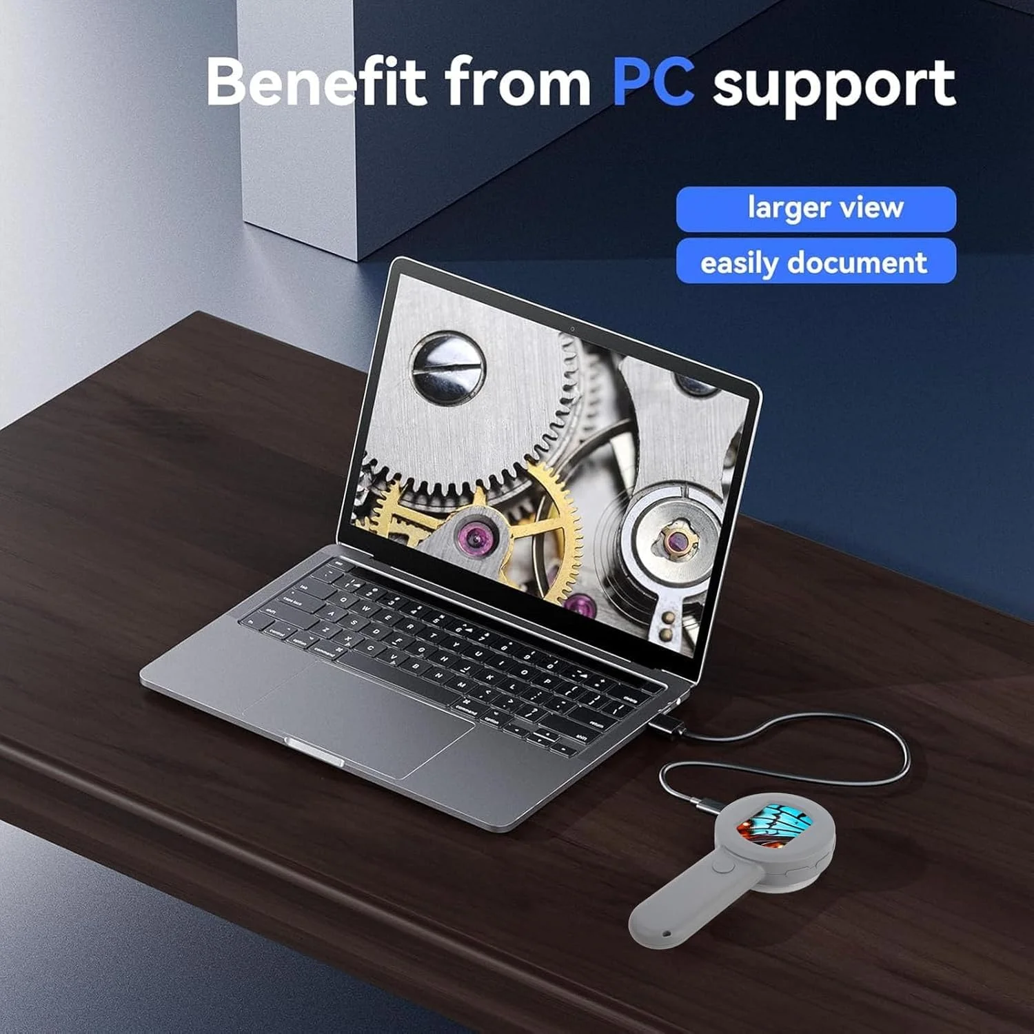 میکروسکوپ دیجیتال Vikye، بزرگنمایی 100 برابری جیبی با صفحه نمایش 2 اینچی و 8 چراغ LED برای بازرسی جواهرات و استفاده کودکان و بزرگسالان