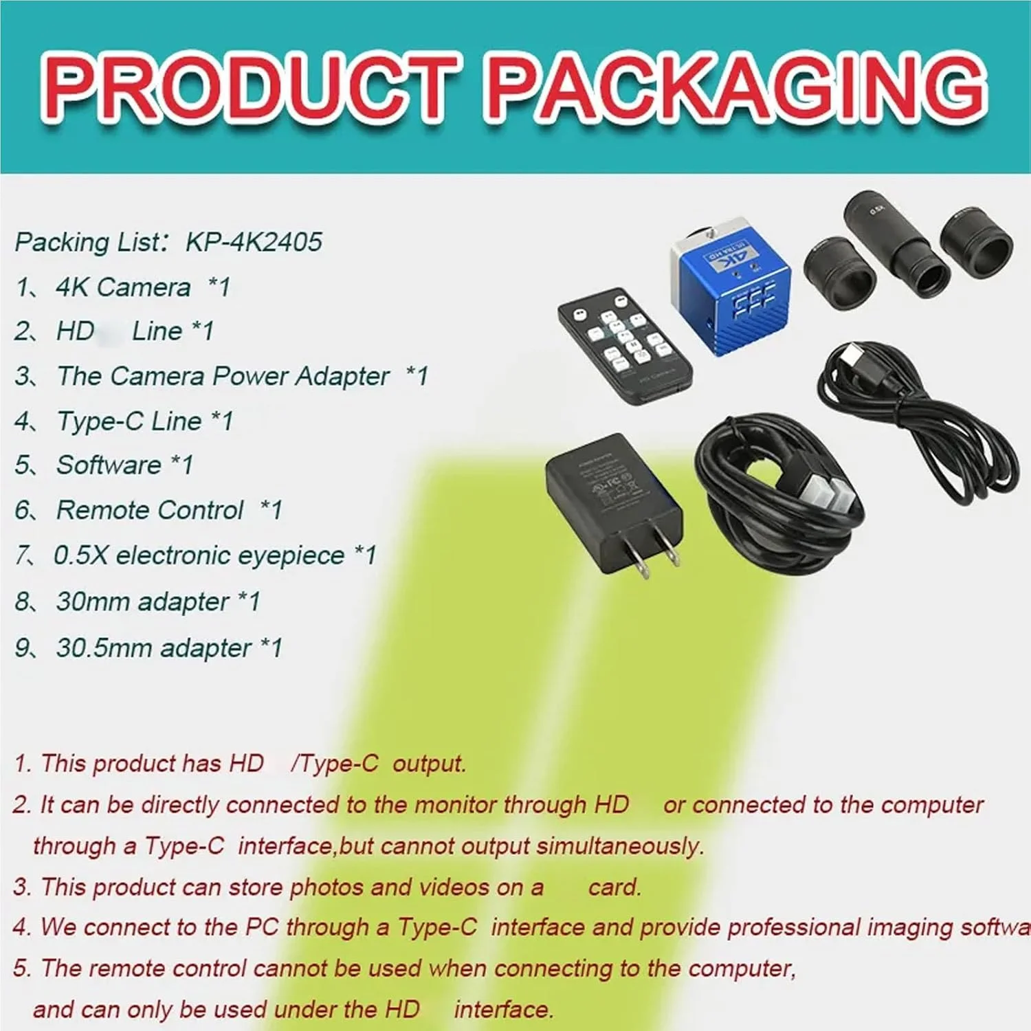 دوربین میکروسکوپ صنعتی 4K با کیفیت بالا 8.3 مگاپیکسل با چشمی الکترونیکی برای تجزیه و تحلیل ویدئویی، جنس بدنه فلزی