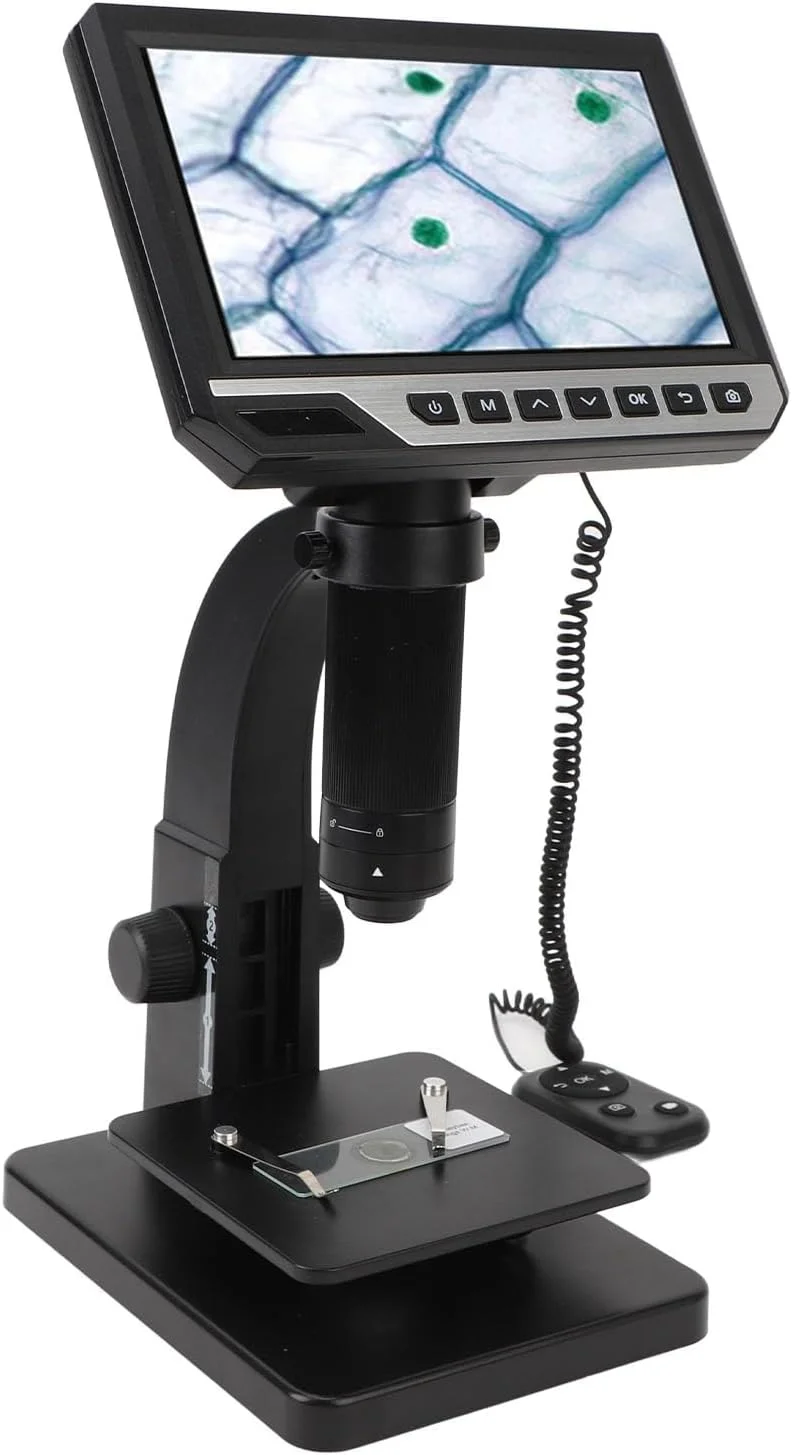 میکروسکوپ بیولوژیکی دیجیتال Sorandy، میکروسکوپ LCD 7 اینچی، لنز دوگانه 500X-2000X دوربین 12 مگاپیکسلی فیلم 1080P با 10 چراغ LED قابل تنظیم برای بازرسی تحقیقات پزشکی آزمایشگاهی