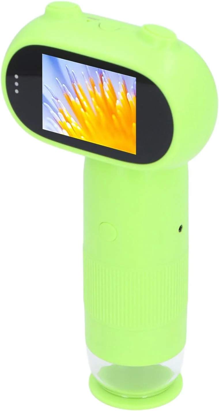 میکروسکوپ دیجیتال دستی، ذره بین قابل حمل با صفحه نمایش رنگی 2.0 اینچی، بزرگنمایی 1000x با 2 مگاپیکسل، دارای 8 LED قابل تنظیم داخلی، اتصال USB به کامپیوتر، سازگار با