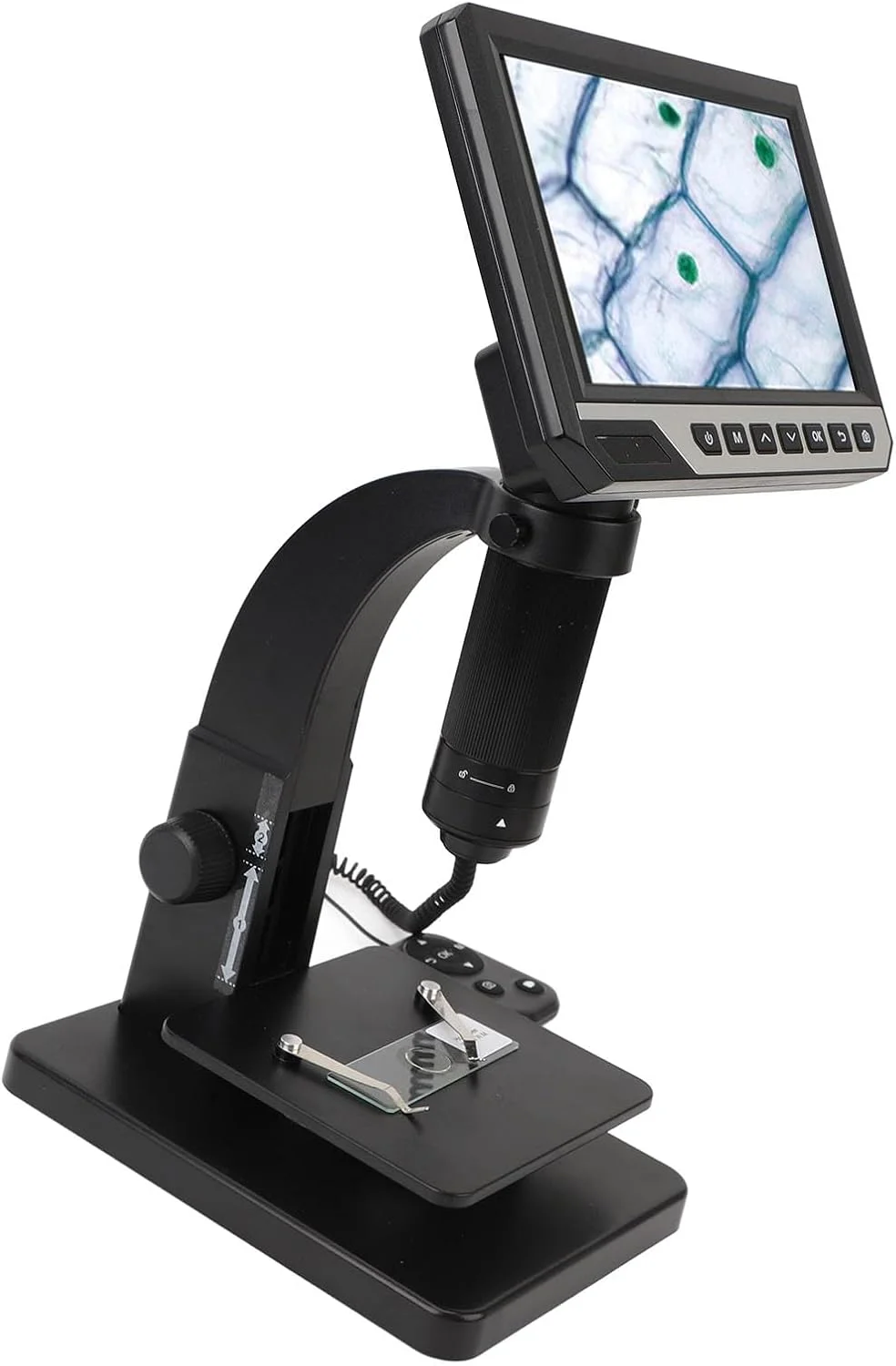 میکروسکوپ بیولوژیکی دیجیتال Sorandy، میکروسکوپ LCD 7 اینچی، لنز دوگانه 500X-2000X دوربین 12 مگاپیکسلی فیلم 1080P با 10 چراغ LED قابل تنظیم برای بازرسی تحقیقات پزشکی آزمایشگاهی