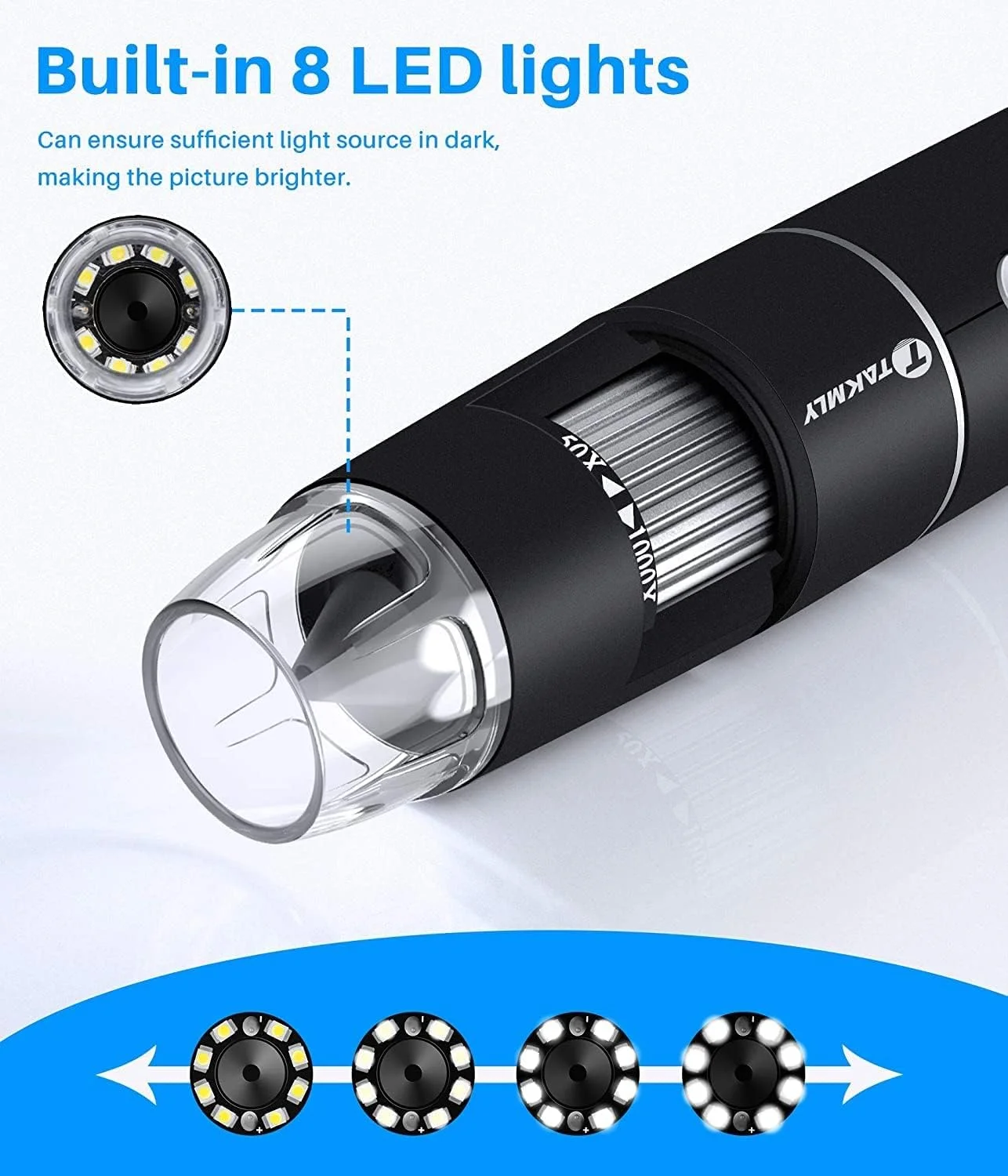 میکروسکوپ دیجیتال بی سیم، دوربین بازرسی USB HD با بزرگنمایی 50x-1000x به همراه پایه، سازگار با ifone، iPad، Sams0ng Galaxxy، Android، Mac، کامپیوتر ویندوز