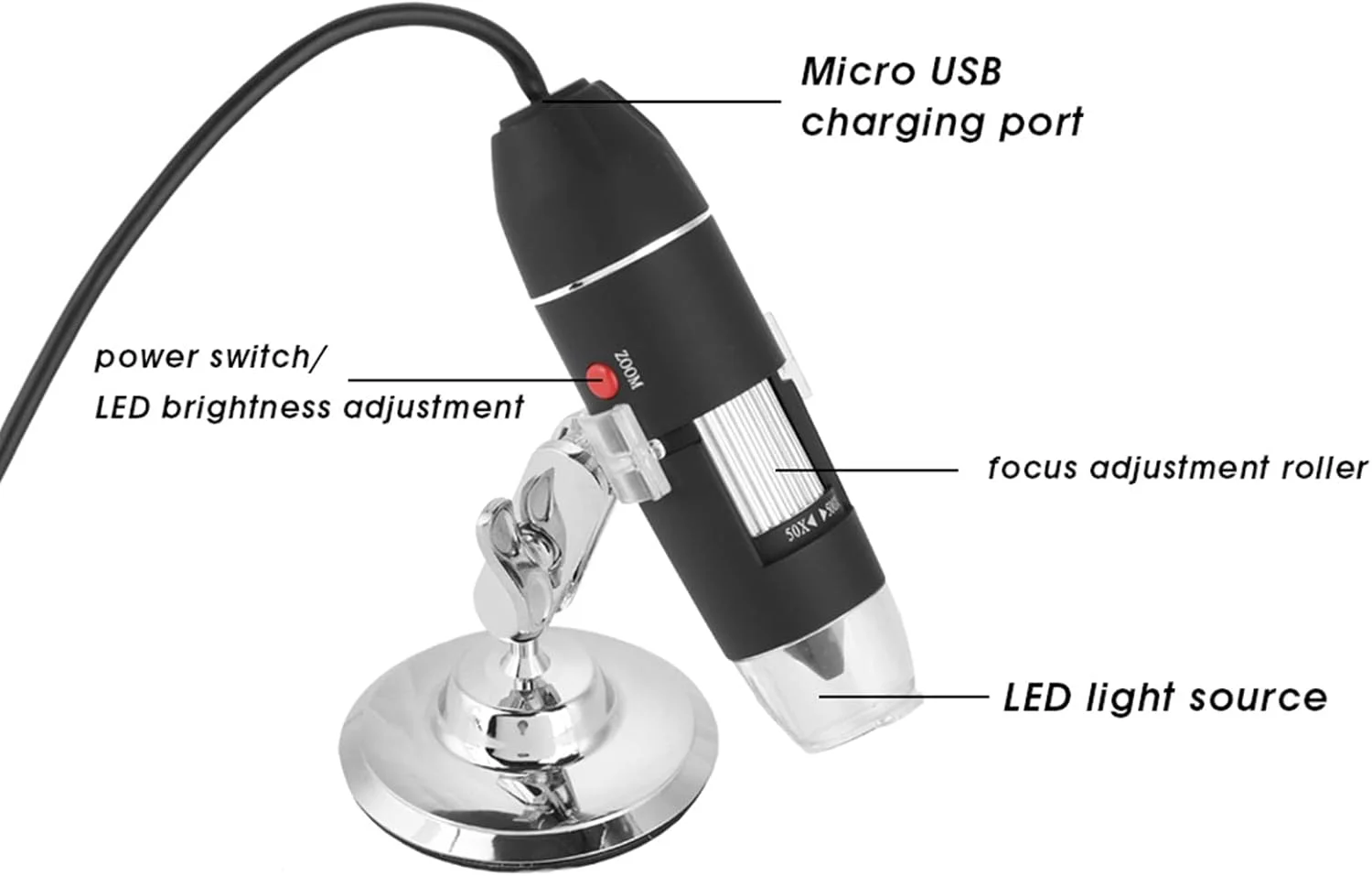 میکروسکوپ الکترونیکی دستی 500X Morelian با بزرگنمایی USB برای کامپیوتر لپ تاپ، میکروسکوپ دیجیتال با نور LED، سکوی نگهدارنده، میکروسکوپ برای بررسی PCB، ارزیابی جواهرات