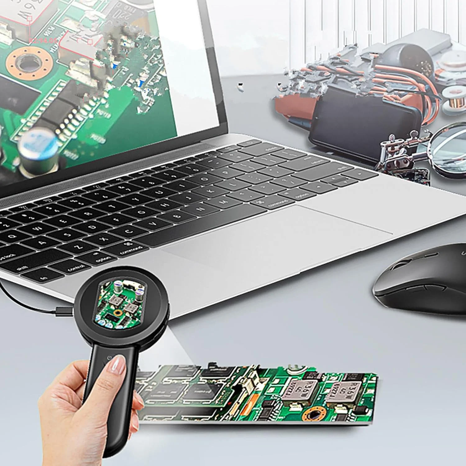 میکروسکوپ دیجیتال قابل حمل کوچک با نور LED، بزرگنمایی 100X میکروسکوپ دیجیتال قابل حمل کوچک با نور LED، بزرگنمایی 100X