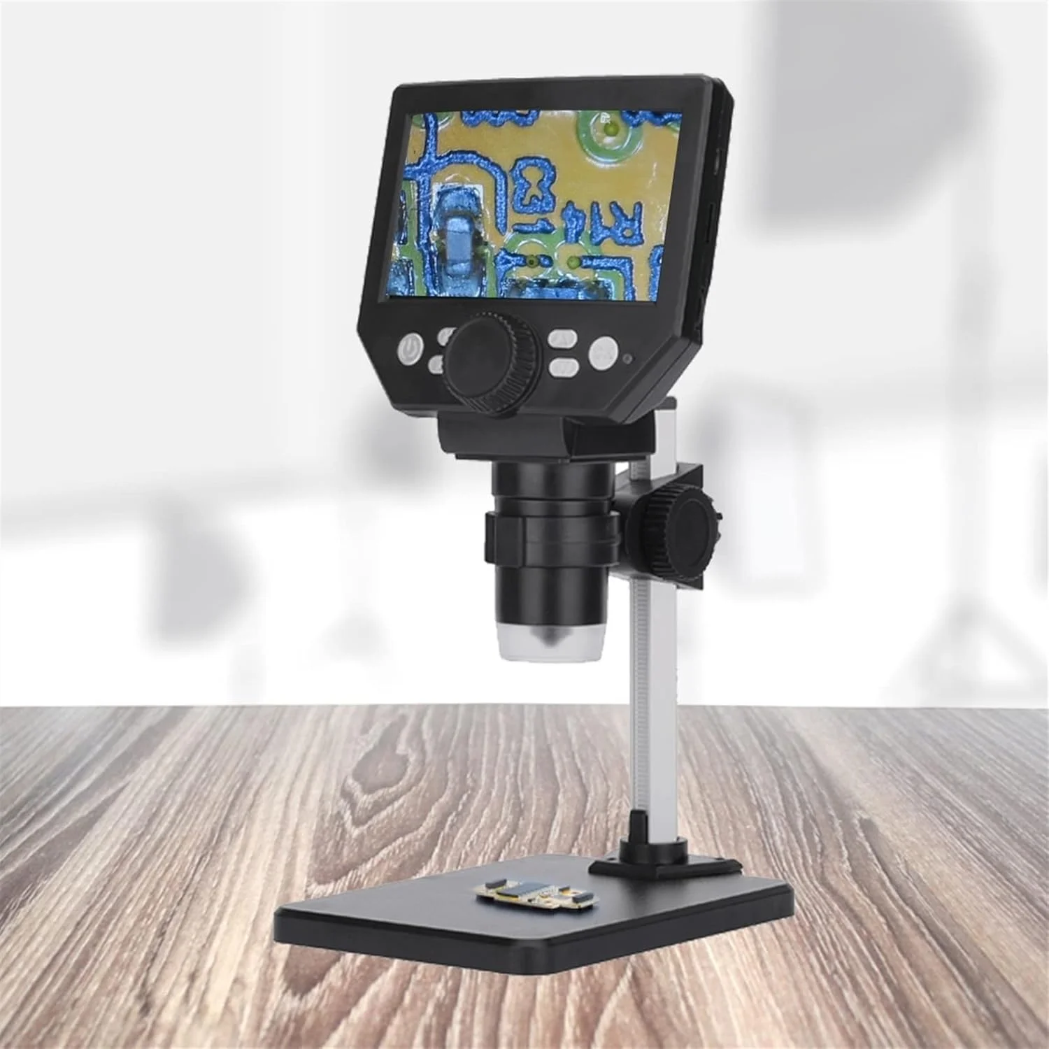 میکروسکوپ دیجیتال با صفحه نمایش ال سی دی 4.3 اینچی 10 مگاپیکسلی، دوربین آندوسکوپ با بزرگنمایی 1 تا 1000 برابر (پایه پلاستیکی)