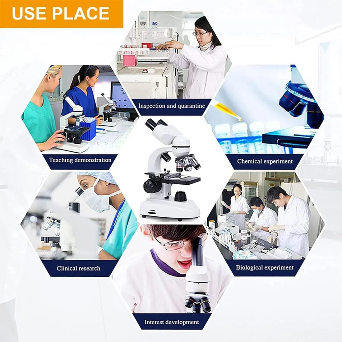 میکروسکوپ، میکروسکوپ دوچشمی مرکب، زاویه دید دوگانه عریض، زاویه دید قابل تنظیم 45 درجه + چرخش 360 درجه، قابلیت اتصال به تلفن، با چشمی/عدسی شیئی، برای آزمایشگاه، مشاهده سلول های قابل رویت، 30000X