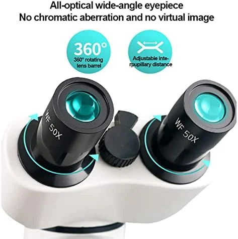 میکروسکوپ برای بزرگسالان، بزرگنمایی ۱۰۰۰۰x، ۱۵۰۰۰x، ۲۰۰۰۰x، میکروسکوپ ترکیبی دوچشمی حرفه ای با نور LED و اسلاید برای یادگیری تجربی