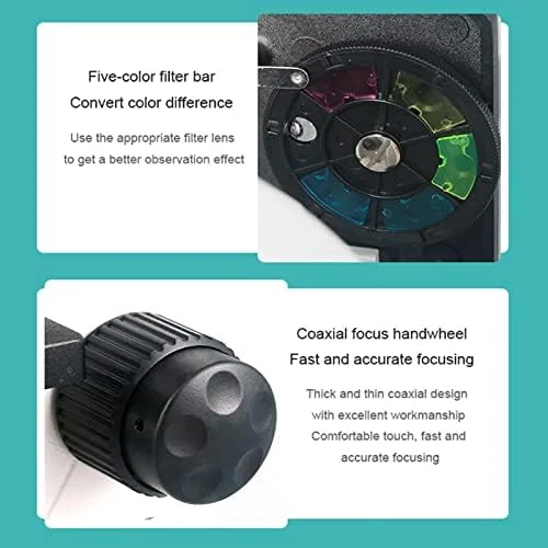 میکروسکوپ برای بزرگسالان، بزرگنمایی ۱۰۰۰۰x، ۱۵۰۰۰x، ۲۰۰۰۰x، میکروسکوپ ترکیبی دوچشمی حرفه ای با نور LED و اسلاید برای یادگیری تجربی