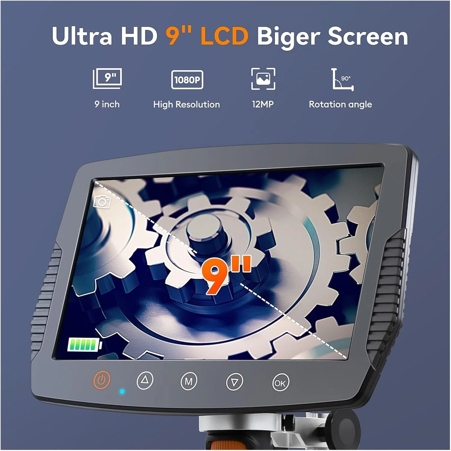میکروسکوپ دیجیتال LCD نه اینچی 1500X 12MP HD با کنترل سیمی، ابزار تعمیر لحیم کاری، ذره بین سکه به همراه کارت TF 32 گیگابایتی