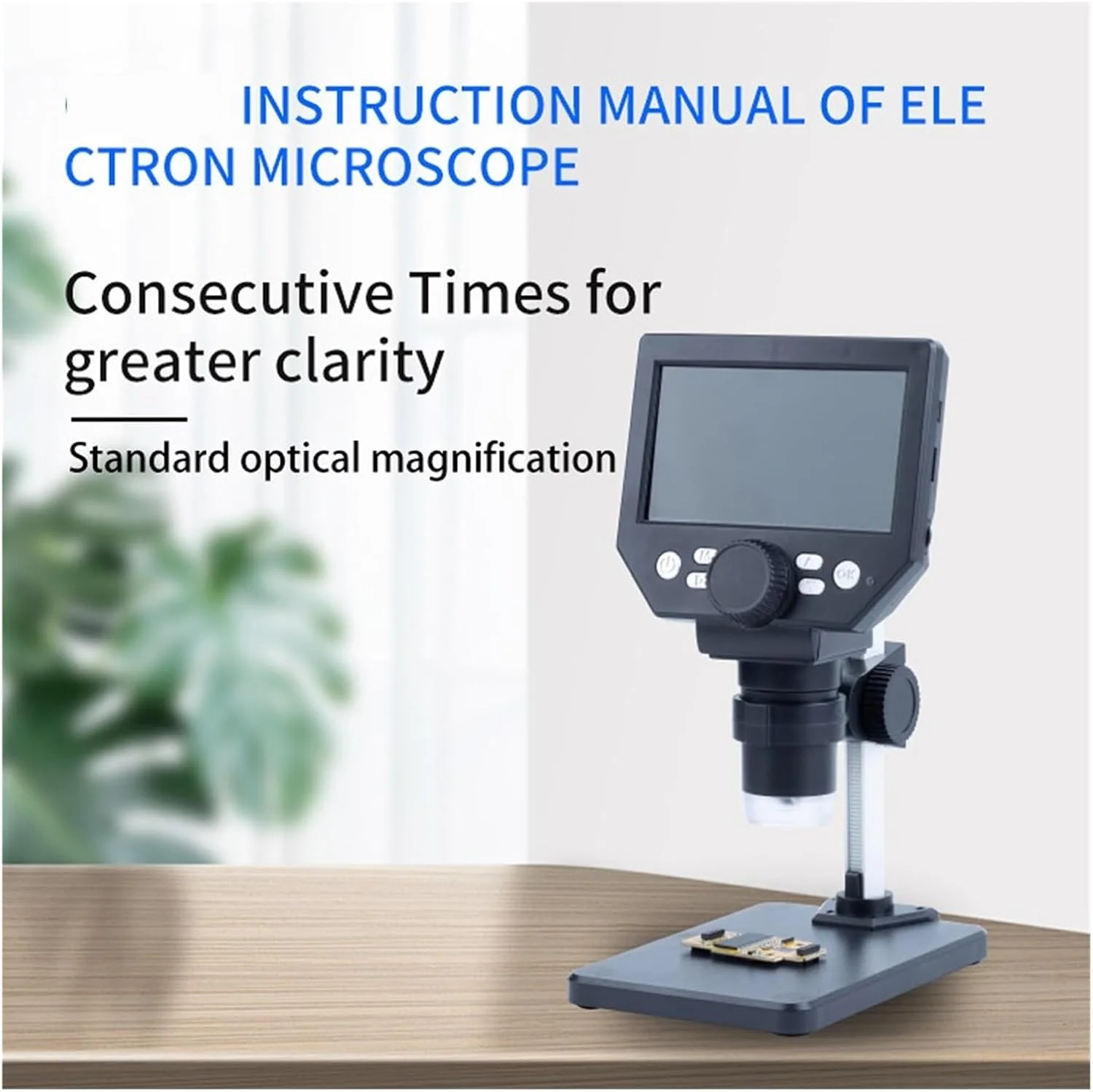 میکروسکوپ دیجیتال الکترونی با صفحه نمایش ال سی دی 4.3 اینچی و بزرگنمایی مداوم 1 تا 1000 برابر (پایه فلزی)