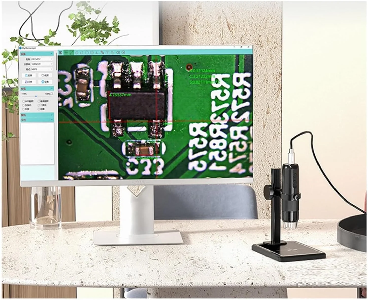 میکروسکوپ دیجیتال HD 1600X با 8 LED، دوربین آندوسکوپ برای تلفن، کامپیوتر، لحیم کاری، تعمیرات، برد یکپارچه ساعت PCB