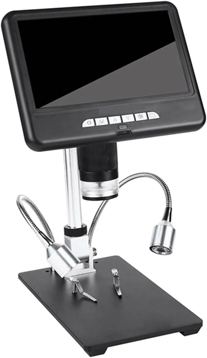 میکروسکوپ دیجیتال 7 اینچی 2 مگاپیکسلی 100X USB سه بعدی برای تعمیر تلفن، ابزار لحیم کاری، ذره بین جواهرات، چرخش تصویر