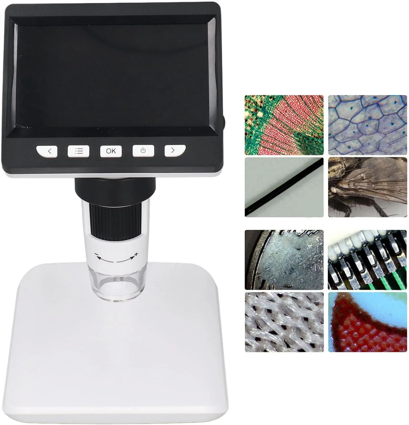 میکروسکوپ دیجیتال 1000X، میکروسکوپ الکترونی دیجیتال USB با صفحه نمایش 4.3 اینچی با دوربین 2 مگاپیکسلی، نور LED قابل تنظیم، پشتیبانی از اتصال به کامپیوتر با باتری برای ابزار بازرسی تعمیرات صنعتی میکروسکوپ دیجیتال 1000X، میکروسکوپ الکترونی دیجیتال USB با صفحه نمایش 4.3 اینچی با دوربین 2 مگاپیکسلی، نور LED قابل تنظیم، پشتیبانی از اتصال به کامپیوتر با باتری برای ابزار بازرسی تعمیرات صنعتی