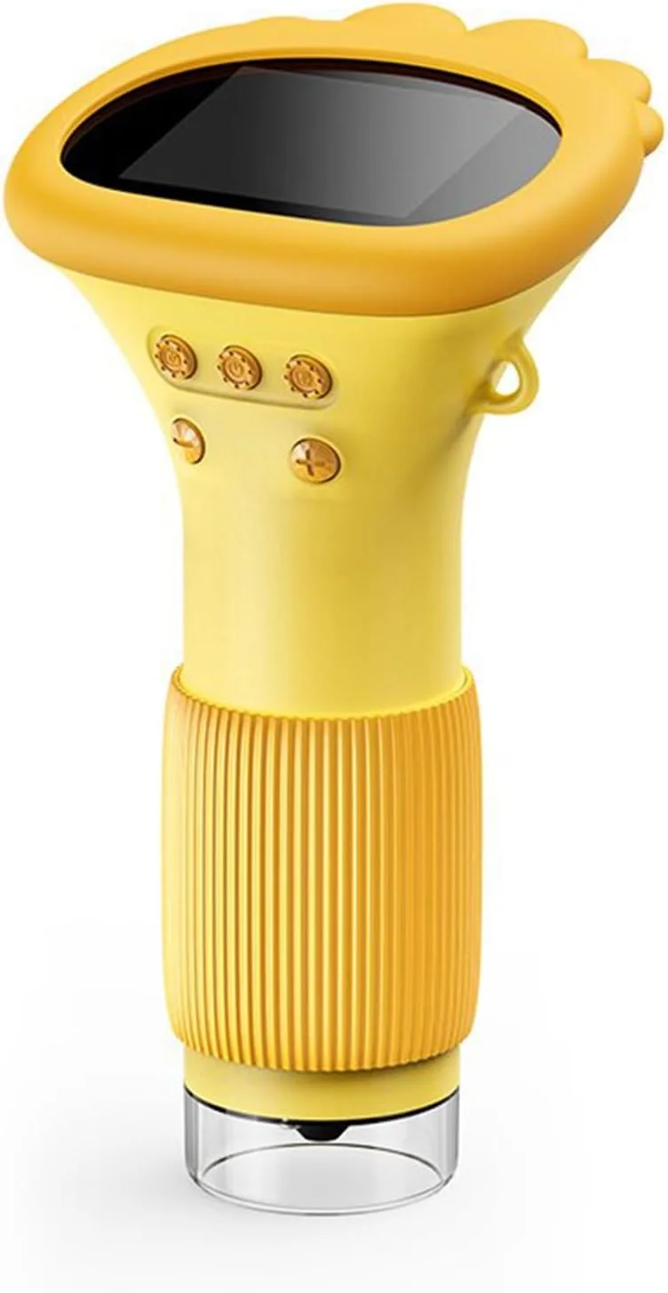 میکروسکوپ 1000X با 8 LED، صفحه نمایش 2 اینچی IPS، اتصال به کامپیوتر، میکروسکوپ دیجیتال مینی USB دستی جیبی برای کاوش در طبیعت (نارنجی)