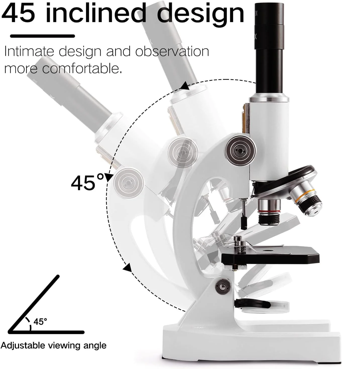 میکروسکوپ نوری تک چشمی 12000X-30000X، میکروسکوپ آموزشی زیست شناسی تجربی علوم کودکان، با نگهدارنده تلفن، 12000X