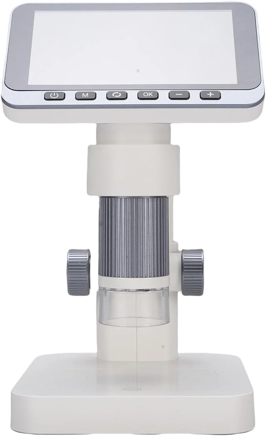 میکروسکوپ دیجیتال 12 مگاپیکسلی GOWENIC با صفحه نمایش 4.5 اینچی - ذره بین الکترونیکی HD برای آموزش کودکان، تعمیرات الکترونیکی - جنس ABS (خاکستری)