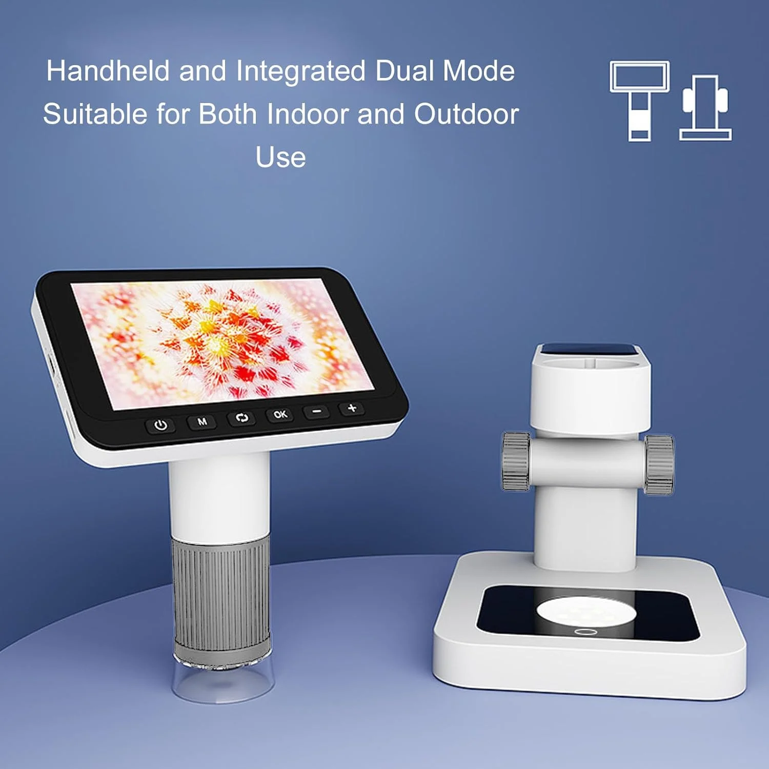 میکروسکوپ دیجیتال 12 مگاپیکسلی GOWENIC با صفحه نمایش 4.5 اینچی - ذره بین الکترونیکی HD برای آموزش کودکان، تعمیرات الکترونیکی - جنس ABS (خاکستری)