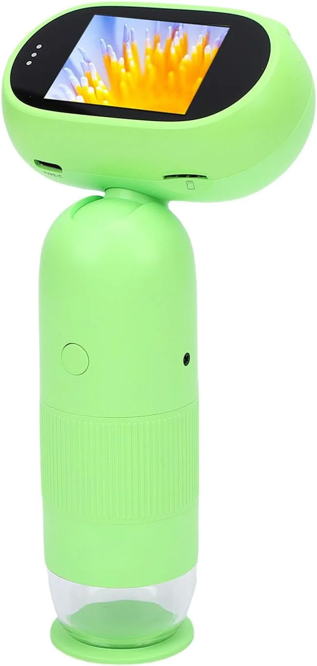 میکروسکوپ دیجیتال فاباتر برای کودکان، صفحه نمایش 2 اینچی IPS با وضوح بالا 1000X با 8 چراغ LED برای کودکان، دانش آموزان، طراحی قابل حمل برای فعالیت های کلاسی