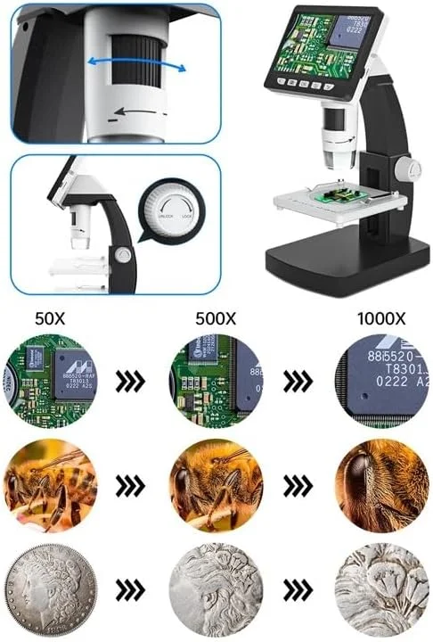 میکروسکوپ دیجیتال با نور و بزرگنمایی USB برای تعمیرات لحیم کاری میکروسکوپ دیجیتال با نور و بزرگنمایی USB برای تعمیرات لحیم کاری
