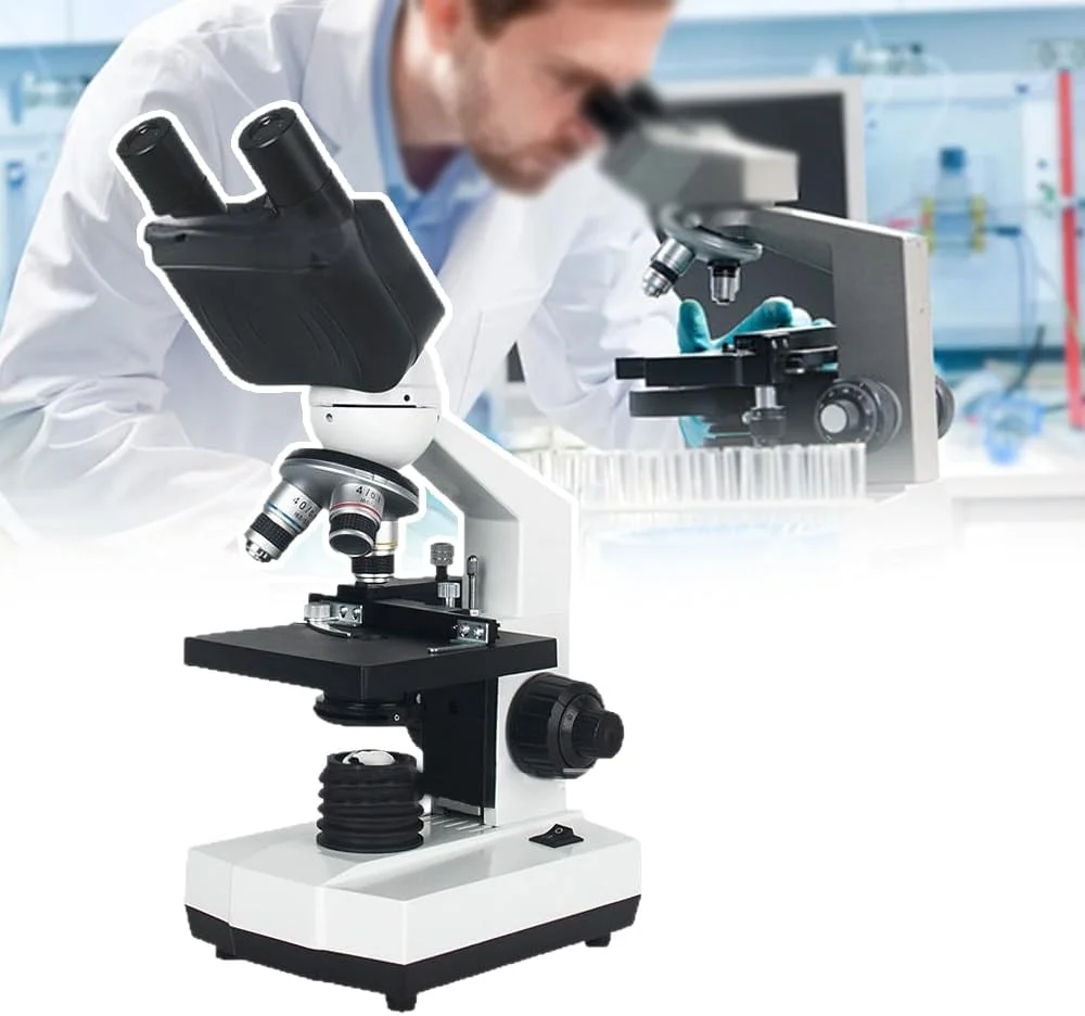 میکروسکوپ آموزشی بیولوژیکی، میکروسکوپ دوچشمی، عدسی چشمی زاویه باز 16 برابر، دیافراگم متغیر چند موقعیتی، لنز شیئی آکروماتیک 185: 4x، 10x، 40x،A