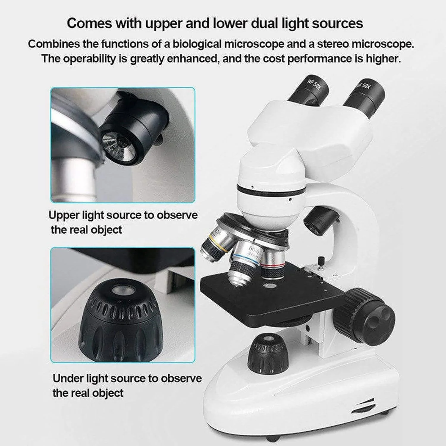 میکروسکوپ ترکیبی دوچشمی، میکروسکوپ آموزشی خانگی 6000X-20000X، قابل اتصال به صفحه نمایش کامپیوتر، برای دانش آموز / کودک / بزرگسال / مبتدی / دانشمند آماتور / علاقه مند، 10000X میکروسکوپ ترکیبی دوچشمی، میکروسکوپ آموزشی خانگی 6000X-20000X، قابل اتصال به صفحه نمایش کامپیوتر، برای دانش آموز / کودک / بزرگسال / مبتدی / دانشمند آماتور / علاقه مند، 10000X