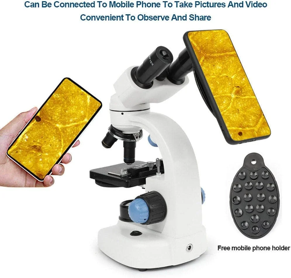 میکروسکوپ دوچشمی 40X-2000X، لنزهای شیئی (4X، 10X، 40X) + عدسی های چشمی (WF10X، WF25X) + افزایش دهنده 2X، به همراه اسلایدهای میکروسکوپ، نور LED بالا و پایین برای آزمایش های دانشجویی و تحقیقات میکروسکوپ دوچشمی 40X-2000X، لنزهای شیئی (4X، 10X، 40X) + عدسی های چشمی (WF10X، WF25X) + افزایش دهنده 2X، به همراه اسلایدهای میکروسکوپ، نور LED بالا و پایین برای آزمایش های دانشجویی و تحقیقات