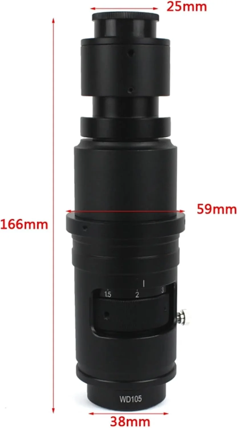 لنز زوم قابل تنظیم 180X 120X 300X 200X 130X با مانت C، بزرگنمایی 0.7X~4.5X و فاصله 25 میلی متر برای دوربین میکروسکوپ ویدیویی صنعتی HDMI USB (180X 50mm-01)