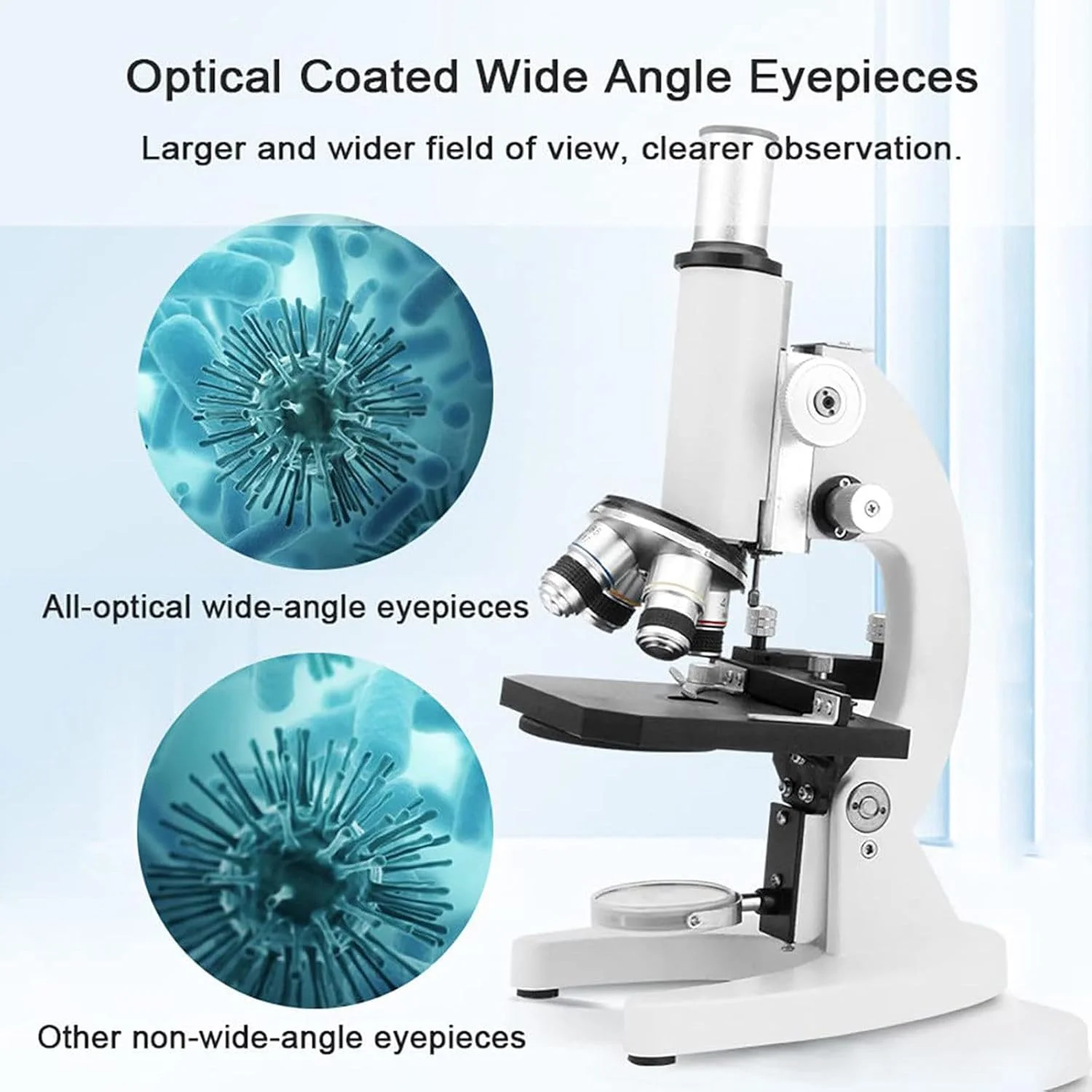میکروسکوپ بیولوژیکی 30000x/50000x/70000x، صفحه نمایش 5.0 اینچی، عدسی چشمی تمام نوری با زاویه دید باز، لنز شیئی آپوکروماتیک با وضوح بالا 185، آداپتور تلفن همراه 70000X